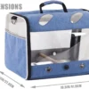 Interfashioner® Bird Travel Carrier for Parakeet Parrot Cockatiel Small Birds, Bird Travel Carrier with Metal Tray and Standing Perch (Blue)