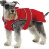 Ancol Muddy Paws All Weather Stormguard Dog Puppy Coat Poppy Red - Waterproof Pet Jacket with Fleece Lining & Chest Protector - Elasticated Neck & Leg Straps - 40 cm Length up to 65 cm Girth - Medium