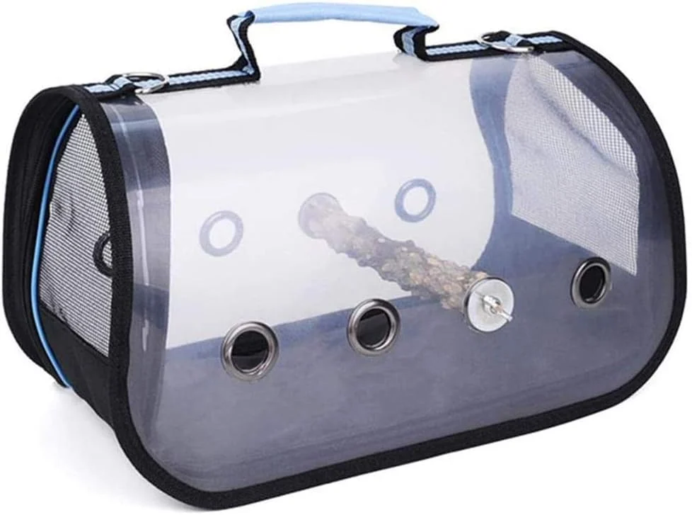 Bird Transport Box Parrot Bird Cage Bird Transport Backpack with Holes blue