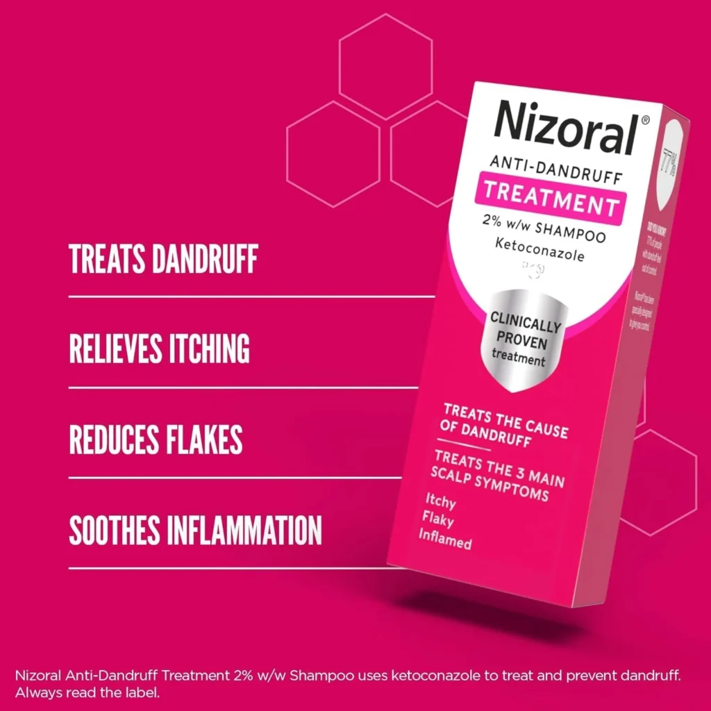 61qmn3+6eXL._AC_SL1500_ Nizoral Anti-Dandruff Treatment Shampoo, Treats and Prevents Dandruff, Clinically Proven to Control Itchy & Flaky Scalps, Contains Ketoconazole, 1 x 60ml