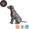 Ancol Muddy Paws All Weather Stormguard Dog Puppy Coat Chocolate - Waterproof Pet Jacket - Fleece Lining and Chest Protector - Elasticated Neck and Leg Straps - 50 cm Length up to 79 cm Girth - Large