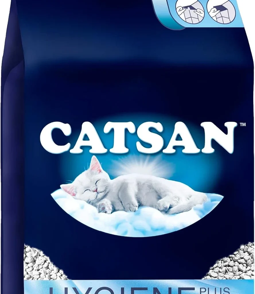 CATSAN - Hygiene Plus Non-Clumping Adult Cat Litter and Kitten Litter - 20L - 100% Natural and Absorbent
