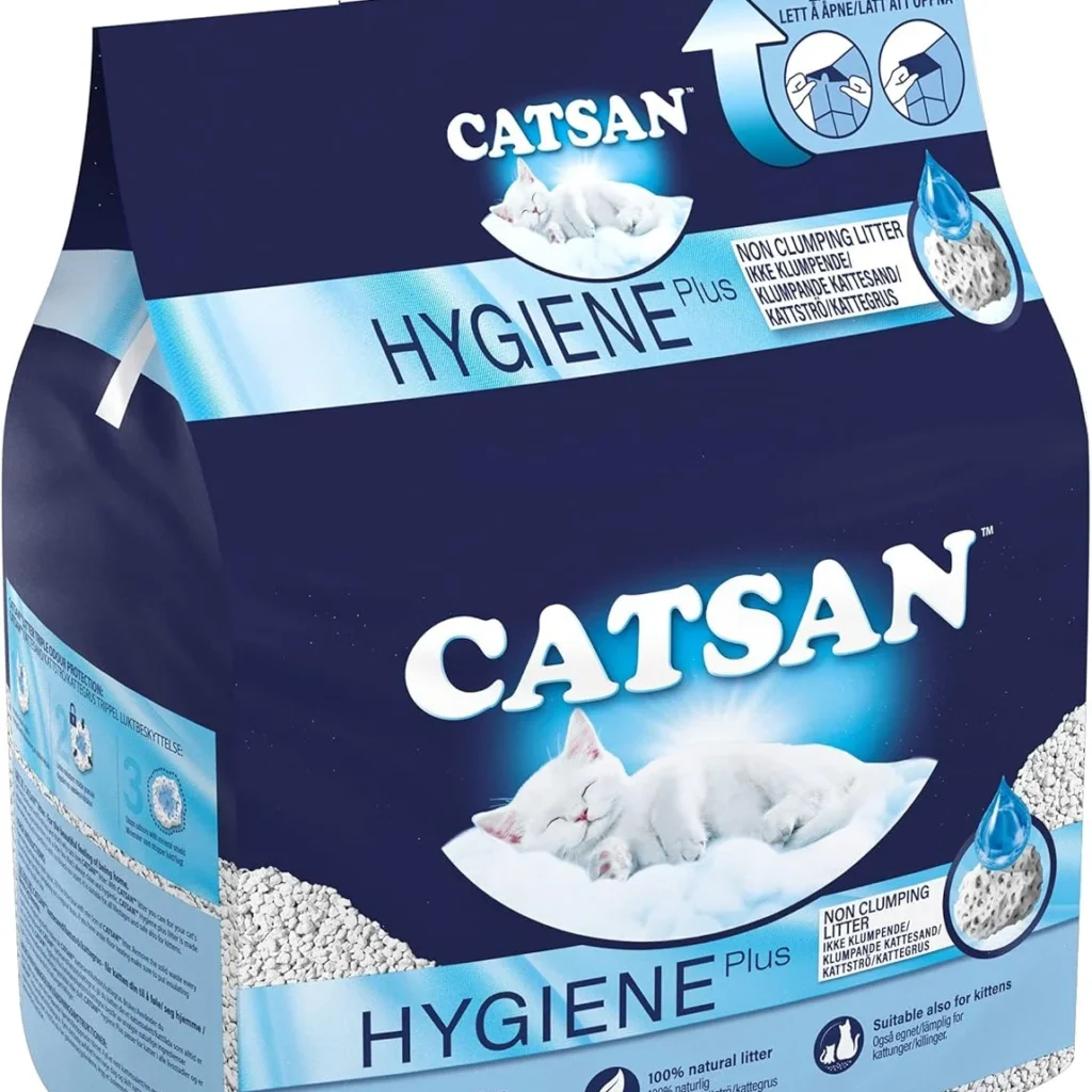 Catsan Hygiene Non-Clumping Cat Litter, 100 Percent Natural, Absorbent, 10 Litre, White