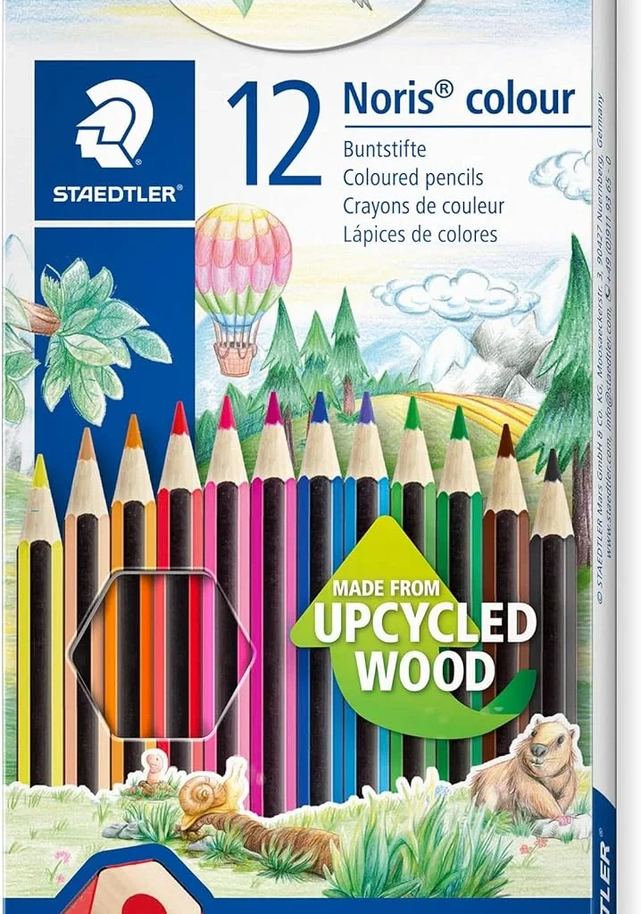 STAEDTLER 185 C12 Noris Colour Colouring Pencils - 12 Assorted Colours (Pack of 12 Pencils)