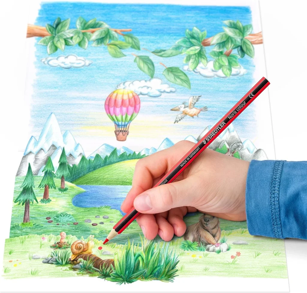 913IwAcr0CL._AC_SL1500_ STAEDTLER 185 C12 Noris Colour Colouring Pencils - 12 Assorted Colours (Pack of 12 Pencils)