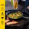 Lodge Pre-Seasoned Cast Iron Skillet Frying Pan. Made in The USA. 26 cm/10.25 inch, Multi-Coloured, 10.25-Inch